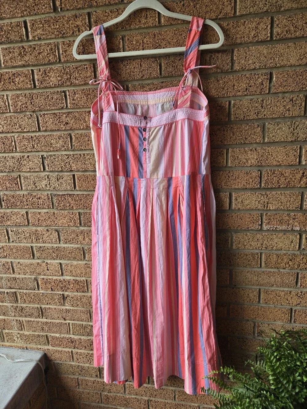 Free People Strawberry Combo Pink Stripe Sundress Size Medium NWT 🌸